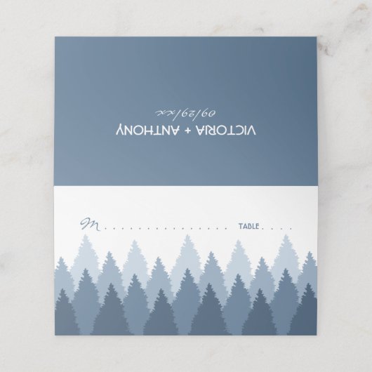 Carte De Placement Blue Forest Range Mariage de bois (Extérieur déplié)