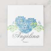 Carte De Placement Blue Hydrangea Sophisticated Mariage (Extérieur déplié)