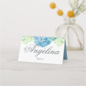 Carte De Placement Blue Hydrangea Sophisticated Mariage (Devant)