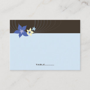 Carte De Placement Blue Ikebana Frangipani Mariage tropical invité