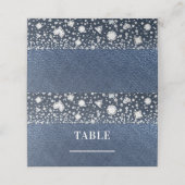 Carte De Placement Blue Jean Denim & Diamonds Numéro de table Siège (Extérieur déplié)