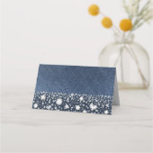 Carte De Placement Blue Jean Denim & Diamonds Numéro de table Siège (Dos)