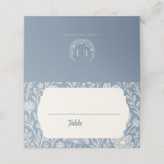 Carte De Placement Blue Periwinkle Wildflower Wedding Place Card