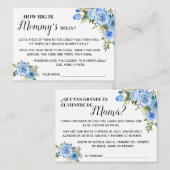 Carte De Placement Blue Quelle taille est maman ventre jeu bilingue c (Devant / Derrière)