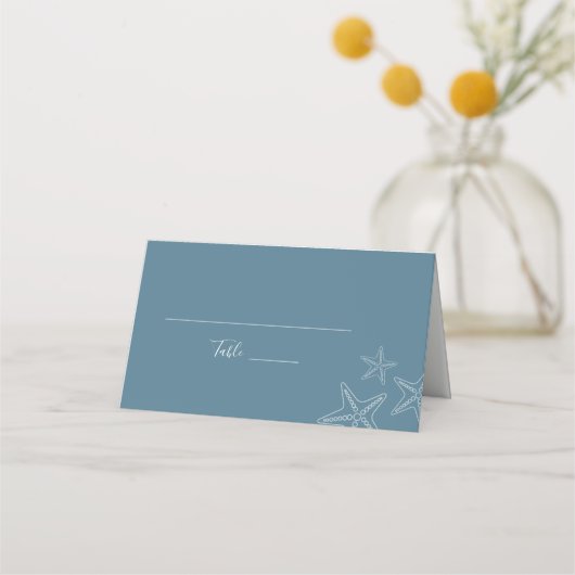 Carte De Placement Blue Starfish Florida Beach Table de mariage (Devant)