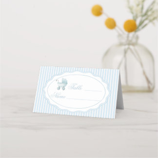 Carte De Placement Blue Stroller Baby Boy Shower Table Numbers