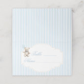 Carte De Placement Blue Teddy Bear Balloon Bow Table Numbers Tent (Extérieur déplié)