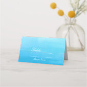 Carte De Placement Blue Watercolor Beach Mariage tropical Siège (Dos)