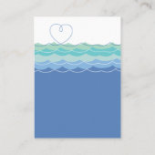 Carte De Placement Blue Waves Loopy Heart Guest Escort Place Card (Dos)