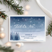 Carte De Placement Blue Winter Wonderland Pine Noël Mariage