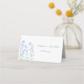 Carte De Placement Bluebells Aquarelle Bleu Fleur Mariage Floral (Dos)