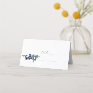 Carte De Placement Blueberries Fruit Aquarelle Mariage rustique
