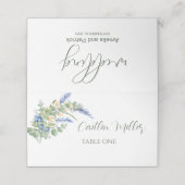 Carte De Placement Blueberry Fleur sauvage Lavender Russe Mariage (Extérieur déplié)