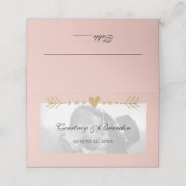 Carte De Placement Blush Modern Photo Gold Hearts Mariage (Extérieur déplié)