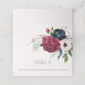 Carte De Placement Blush, Navy Blue & Burgundy Mariage Escort (Extérieur déplié)