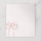 Carte De Placement Blush Pink Coquette Bow Floral (Extérieur déplié)