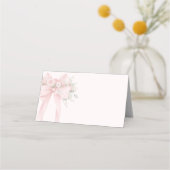 Carte De Placement Blush Pink Coquette Bow Floral (Devant)