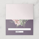 Carte De Placement Blush Pink Floral Eucalyptus Dusty Purple Wedding (Extérieur déplié)