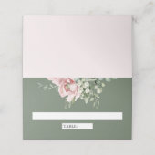 Carte De Placement Blush Pink Floral Eucalyptus Sage Green Wedding (Extérieur déplié)