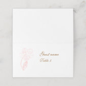 Carte De Placement Blush Pink Floral Folded Tent Place Card (Extérieur déplié)