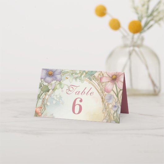 Carte De Placement Blush Pink Floral Quinceanera Celebration (Devant)