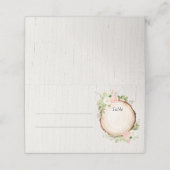 Carte De Placement Blush rose blanc floral rustique bois élégant (Extérieur déplié)