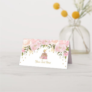 Carte De Placement Blush Rose Chic Fleur Voyage Valise de Mariage