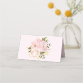 Carte De Placement Blush Rose Chic Fleurs Bagages Voyage Nuptial (Dos)