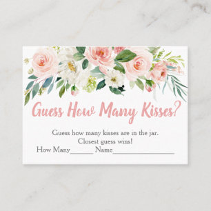 Carte De Placement Blush Rose Floral Devinez Combien De Baisers Jeu