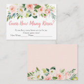 Carte De Placement Blush Rose Floral Devinez Combien De Baisers Jeu (Devant / Derrière)
