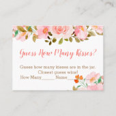Carte De Placement Blush Rose Floral Devinez Combien De Baisers Jeu (Devant)