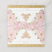 Carte De Placement Blush Rose Floral Princess Carrie Nom du client (Extérieur déplié)