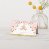 Carte De Placement Blush Rose Floral Princess Carrie Nom du client (Dos)