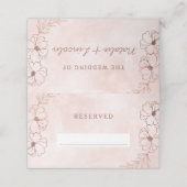 Carte De Placement Blush Rose & Rose Gold Réservé Mariage siège (Extérieur déplié)