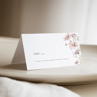Carte De Placement Blush Wildflower Boho Wedding Place Card