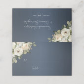 Carte De Placement Bohème Dusty Mariage bleu et blanc Roses (Extérieur déplié)