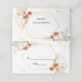 Carte De Placement Bohème En Terracotta Séché Palm Feuilles & Fleurs (Extérieur déplié)