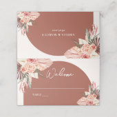 Carte De Placement Bohème Floral Terracotta & Mariage ivoire (Extérieur déplié)