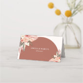 Carte De Placement Bohème Floral Terracotta & Mariage ivoire (Dos)