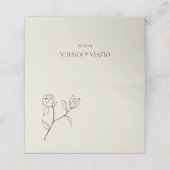 Carte De Placement Bohème Neutre Floral Mariage Table Place Card (Extérieur déplié)