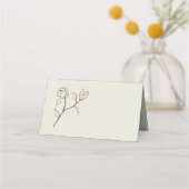 Carte De Placement Bohème Neutre Floral Mariage Table Place Card (Devant)