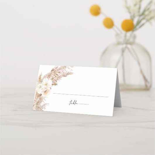 Carte De Placement Bohemian Pampas Grass Desert Mariage Nom d'hôte (Devant)