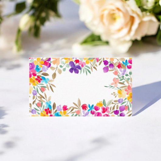 Carte De Placement Boho a peint Mariage Floral Aquarelle Moderne