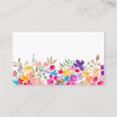 Carte De Placement Boho a peint une Mariée Florale à l'Aquarelle Mode (Dos)