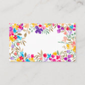 Carte De Placement Boho a peint une Mariée Florale à l'Aquarelle Mode (Devant)