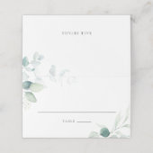 Carte De Placement Boho Aquarelle Eucalyptus Feuille Mariage vert (Extérieur déplié)