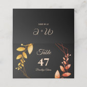 Carte De Placement Boho automne botanique cadre or mariage (Extérieur déplié)