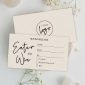 Carte De Placement Boho Beige Company Logo Concours Entrer pour Gagne