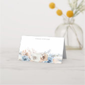 Carte De Placement Boho Blue : Dusty Blue Bohemian Floral Mariage (Dos)