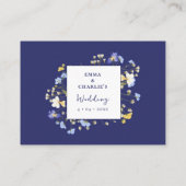 Carte De Placement Boho Botanical Elégant bleu Fleur sauvage Mariage (Dos)
